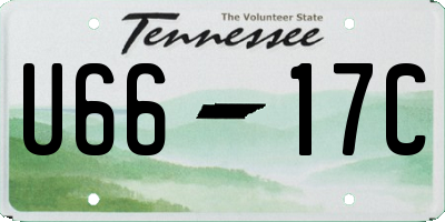 TN license plate U6617C