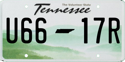 TN license plate U6617R