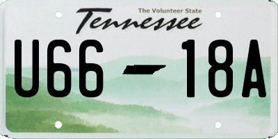 TN license plate U6618A