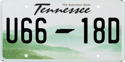 TN license plate U6618D