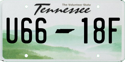 TN license plate U6618F