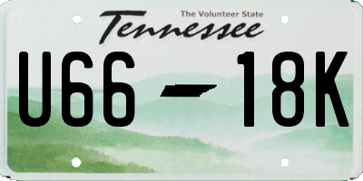 TN license plate U6618K