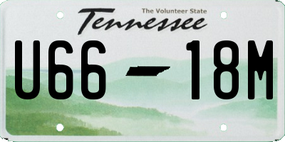 TN license plate U6618M