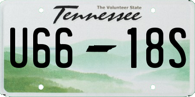 TN license plate U6618S