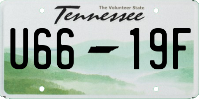 TN license plate U6619F