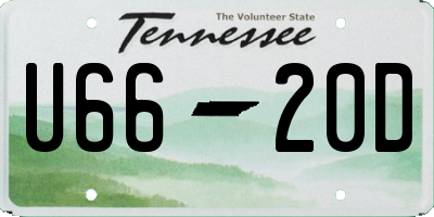 TN license plate U6620D