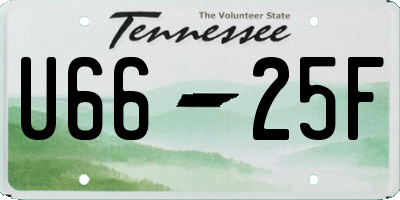 TN license plate U6625F