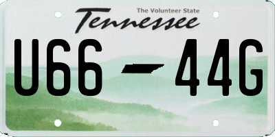 TN license plate U6644G