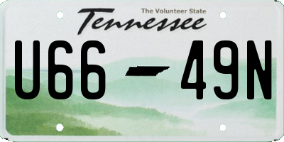 TN license plate U6649N