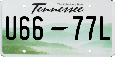 TN license plate U6677L