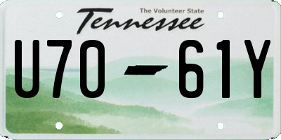 TN license plate U7061Y