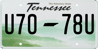 TN license plate U7078U