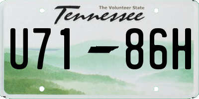 TN license plate U7186H