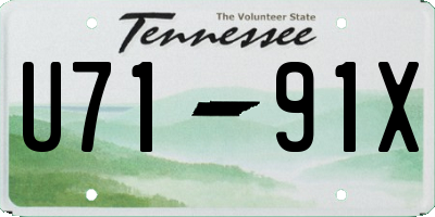 TN license plate U7191X