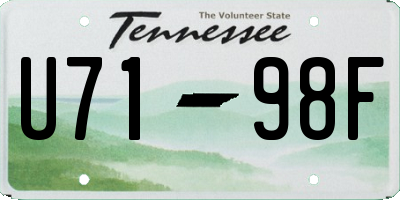 TN license plate U7198F