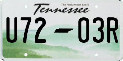 TN license plate U7203R