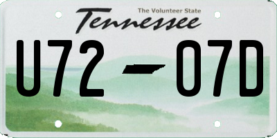 TN license plate U7207D
