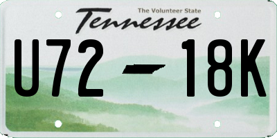 TN license plate U7218K