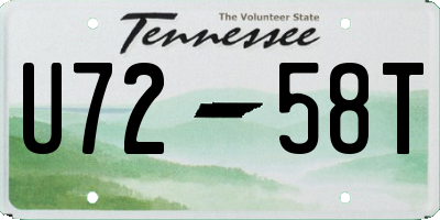 TN license plate U7258T