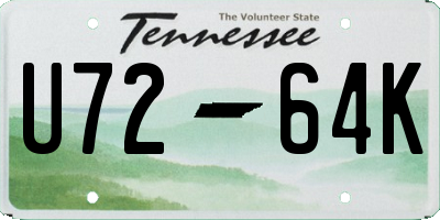 TN license plate U7264K