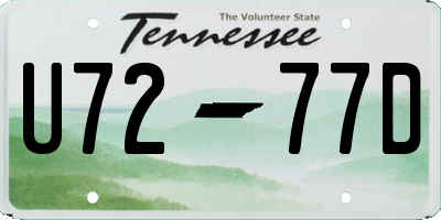 TN license plate U7277D