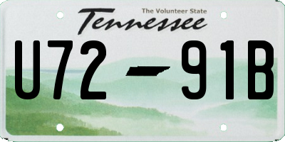 TN license plate U7291B