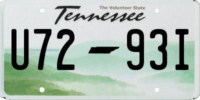 TN license plate U7293I