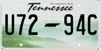 TN license plate U7294C