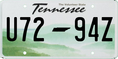 TN license plate U7294Z