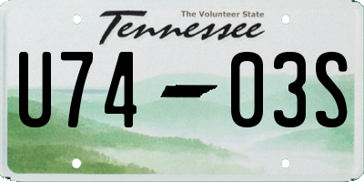 TN license plate U7403S