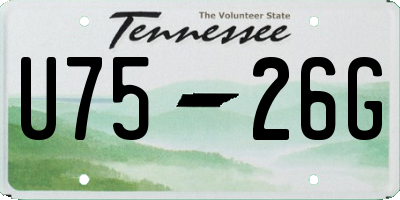 TN license plate U7526G
