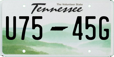 TN license plate U7545G