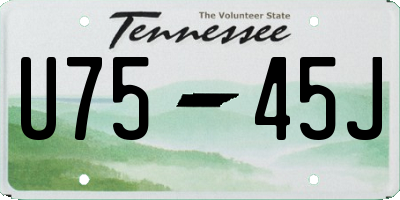 TN license plate U7545J