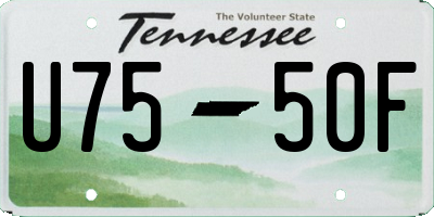 TN license plate U7550F