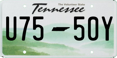 TN license plate U7550Y