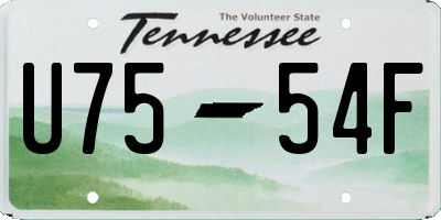 TN license plate U7554F