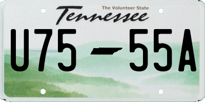 TN license plate U7555A