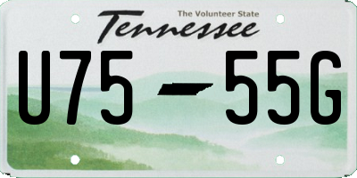 TN license plate U7555G