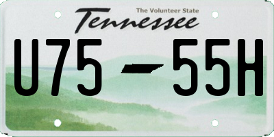 TN license plate U7555H
