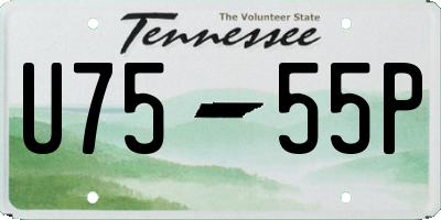 TN license plate U7555P