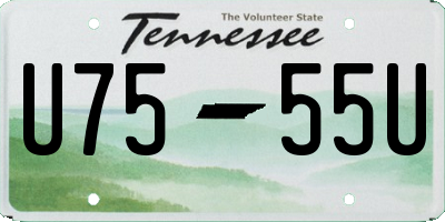TN license plate U7555U