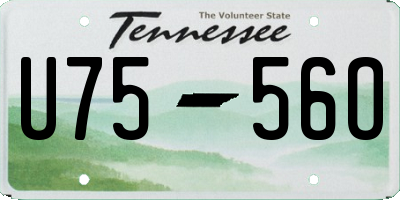 TN license plate U7556O