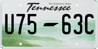 TN license plate U7563C