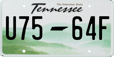 TN license plate U7564F