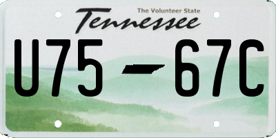 TN license plate U7567C