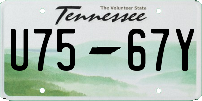 TN license plate U7567Y