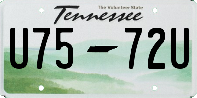 TN license plate U7572U