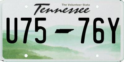 TN license plate U7576Y