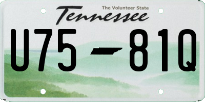 TN license plate U7581Q