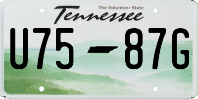 TN license plate U7587G